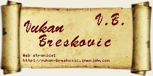 Vukan Brešković vizit kartica